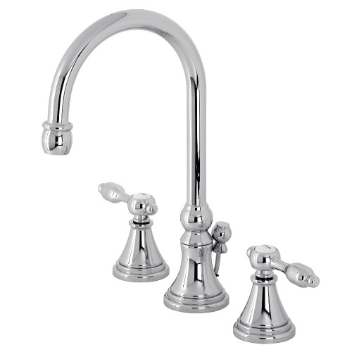 Kingston Brass KS2981TAL Tudor Widespread Bathroom Faucet with Brass Pop-Up, Polished Chrome