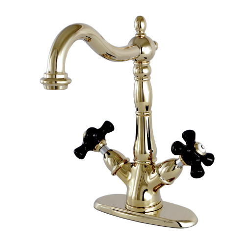 Kingston Brass KS1492PKX Duchess 2-Handle Vessel Sink Faucet, Polished Brass