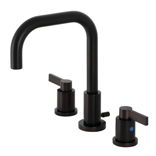 Kingston Brass FSC8935NDL NuvoFusion Widespread Bathroom Faucet with Brass Pop-Up, Oil Rubbed Bronze