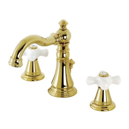 Kingston Brass Fauceture FSC1972APX American Classic 8 in. Widespread Bathroom Faucet, Polished Brass