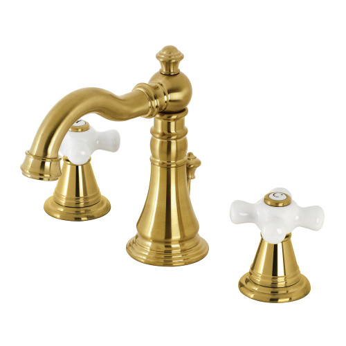 Kingston Brass Fauceture FSC1973APX American Classic 8 in. Widespread Bathroom Faucet, Brushed Brass