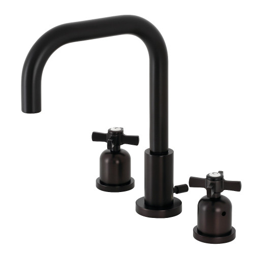Kingston Brass FSC8935ZX Millennium Widespread Bathroom Faucet with Brass Pop-Up, Oil Rubbed Bronze