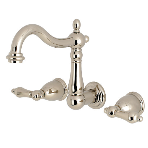 Kingston Brass KS1256AL 8-Inch Center Wall Mount Bathroom Faucet, Polished Nickel