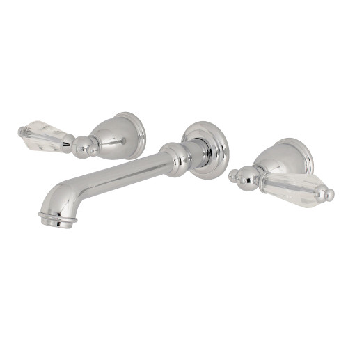 Kingston Brass KS7128WLL Wilshire Two-Handle Wall Mount Bathroom Faucet, Brushed Nickel