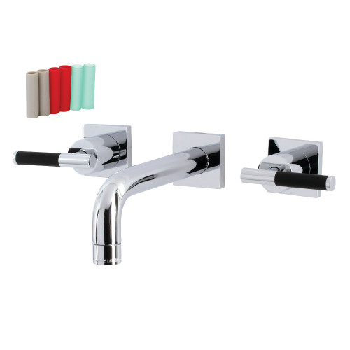 Kingston Brass KS6121CKL Ksiser Two-Handle Wall Mount Bathroom Faucet, Polished Chrome