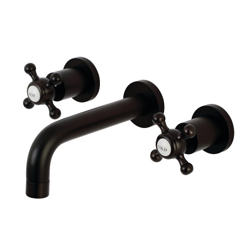 Kingston Brass KS8125BX Metropolitan 2-Handle 8 in. Wall Mount Bathroom Faucet, Oil Rubbed Bronze