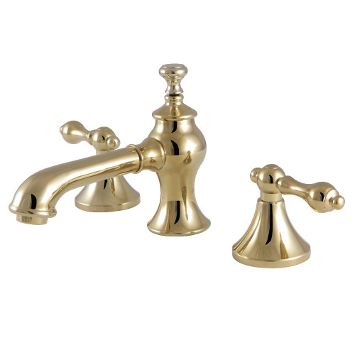 Kingston Brass KC7062AL Vintage 8 in. Widespread Bathroom Faucet, Polished Brass