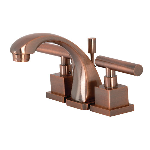 Kingston Brass KS494CQLAC Claremont 8 in. Widespread Bathroom Faucet, Antique Copper