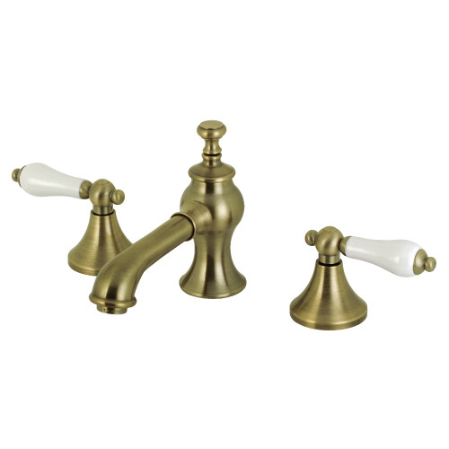 Kingston Brass KC7063PL Vintage 8 in. Widespread Bathroom Faucet, Antique Brass