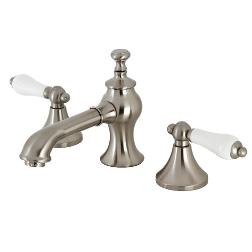 Kingston Brass KC7068PL Vintage 8 in. Widespread Bathroom Faucet, Brushed Nickel