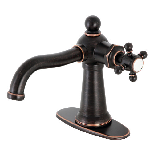 Kingston Brass KSD154BXNB Nautical Single-Handle Bathroom Faucet with Push Pop-Up, Naples Bronze