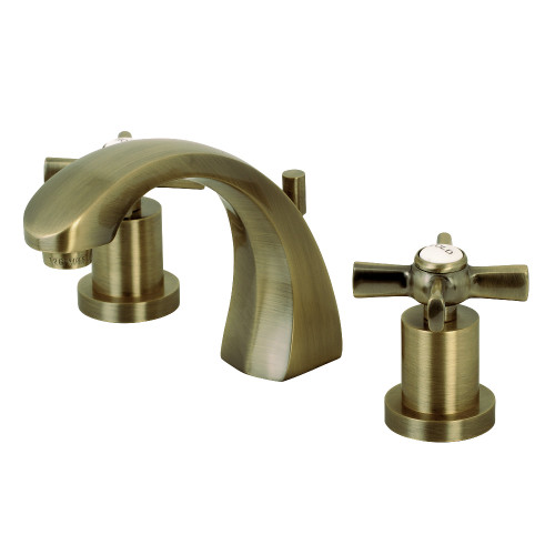Kingston Brass KS4983ZX Millennium 8" Widespread Bathroom Faucet, Antique Brass