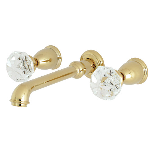 Kingston Brass KS7122KWL 8-Inch Center Wall Mount Bathroom Faucet, Polished Brass