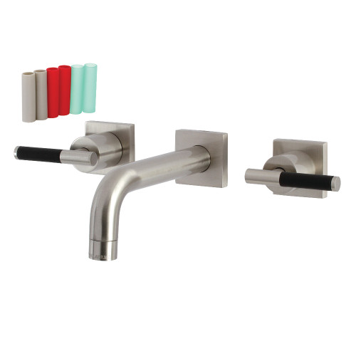 Kingston Brass KS6128CKL Ksiser Two-Handle Wall Mount Bathroom Faucet, Brushed Nickel