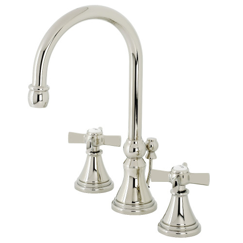 Kingston Brass KS2986ZX Millennium Widespread Bathroom Faucet with Brass Pop-Up, Polished Nickel