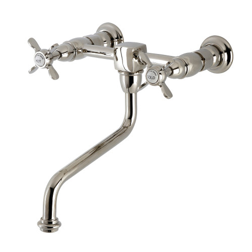 Kingston Brass KS1216BEX Essex Wall Mount Bathroom Faucet, Polished Nickel