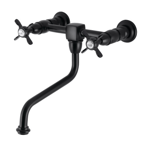 Kingston Brass KS1210BEX Essex Wall Mount Bathroom Faucet, Matte Black