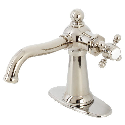 Kingston Brass KSD154BXPN Nautical Single-Handle Bathroom Faucet with Push Pop-Up, Polished Nickel