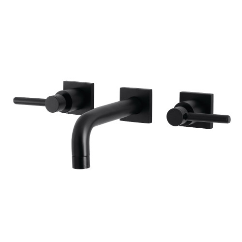 Kingston Brass KS6120DL Concord Two-Handle Wall Mount Bathroom Faucet, Matte Black