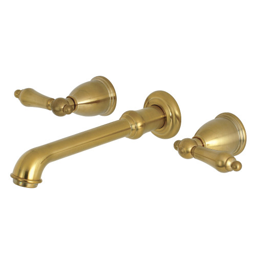 Kingston Brass KS7127AL 8-Inch Center Wall Mount Bathroom Faucet, Brushed Brass