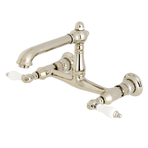 Kingston Brass KS7246PL Wall Mount Bathroom Faucet, Polished Nickel