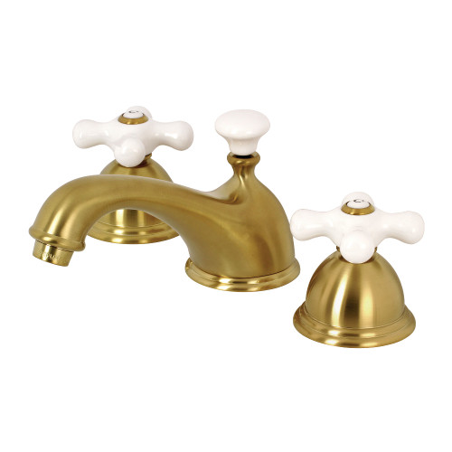 Kingston Brass KS3967PX 8 in. Widespread Bathroom Faucet, Brushed Brass