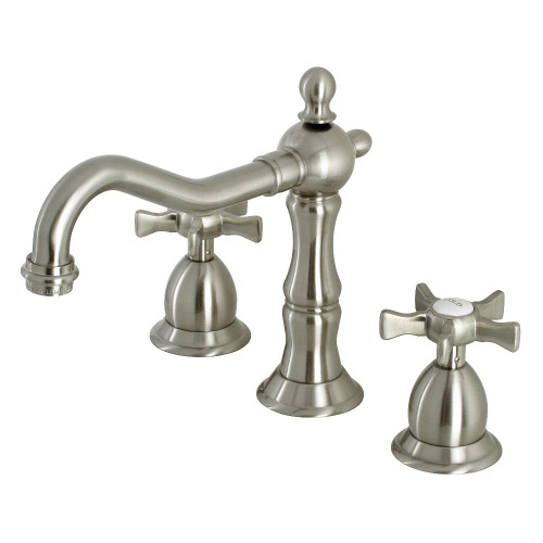 Kingston Brass KS1978NX Hamilton Widespread Bathroom Faucet with Brass Pop-Up, Brushed Nickel