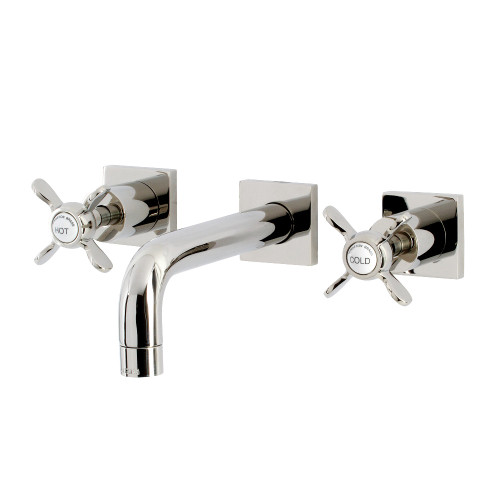 Kingston Brass KS6126BEX Essex Two-Handle Wall Mount Bathroom Faucet, Polished Nickel
