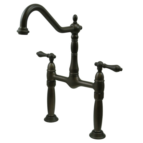 Kingston Brass KS1075AL Two Handle Widespread Vessel Sink Faucet, Oil Rubbed Bronze