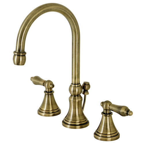 Kingston Brass KS2983AL Governor Widespread Bathroom Faucet, Antique Brass