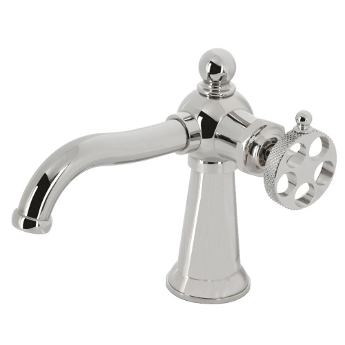 Kingston Brass KS3546RKX Webb Single-Handle Bathroom Faucet with Push Pop-Up, Polished Nickel