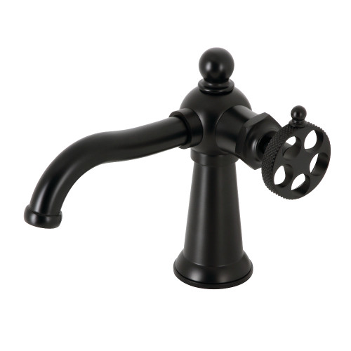 Kingston Brass KS3540RKX Webb Single-Handle Bathroom Faucet with Push Pop-Up, Matte Black