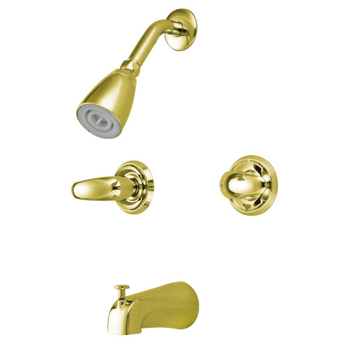 Kingston Brass KB242LL Legacy Tub and Shower Faucet, Polished Brass