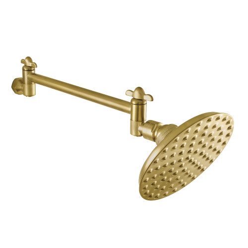 Kingston Brass K135K7 Victorian 5-1/4 in. Showerhead with 10 in. Shower Arm, Brushed Brass