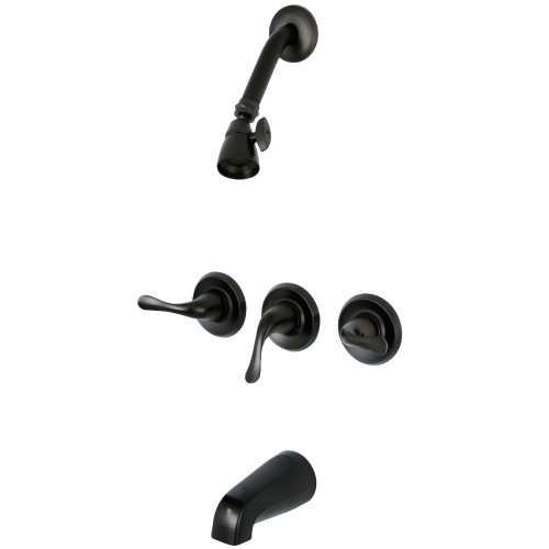 Kingston Brass KB2235YL Yosemite Three-Handle Tub and Shower Faucet, Oil Rubbed Bronze