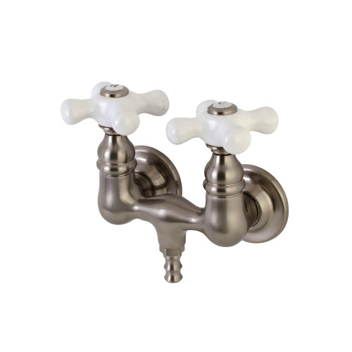 Kingston Brass AE39T8 Aqua Vintage 3-3/8 Inch Wall Mount Tub Faucet, Brushed Nickel