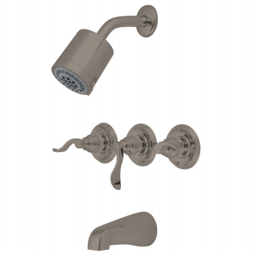 Kingston Brass KB8238NFL NuWave French Tub and Shower Faucet, Brushed Nickel