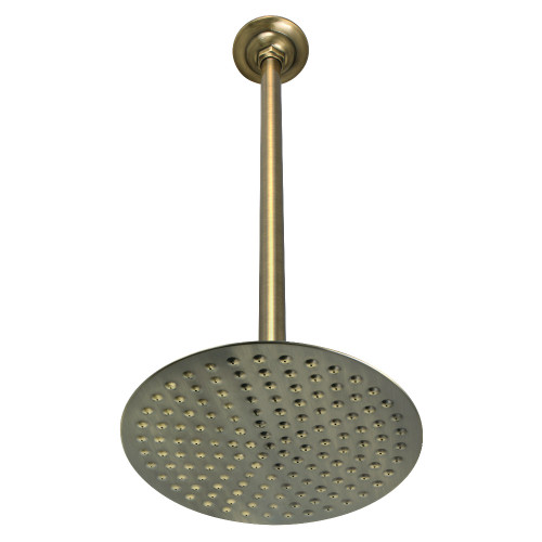 Kingston Brass K236K23 Trimscape 7-3/4 Inch Showerhead with 17 in. Ceiling Mount Shower Arm, Antique Brass