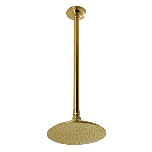 Kingston Brass K236K27 Trimscape 7-3/4 Inch Showerhead with 17 in. Ceiling Mount Shower Arm, Brushed Brass