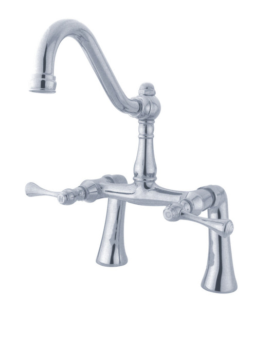 Kingston Brass KS3231BL Restoration 7-Inch Center Deck Mount Clawfoot Tub Faucet, Polished Chrome