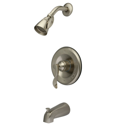 Kingston Brass KB1638DFL NuFrench Tub & Shower Faucet, Brushed Nickel