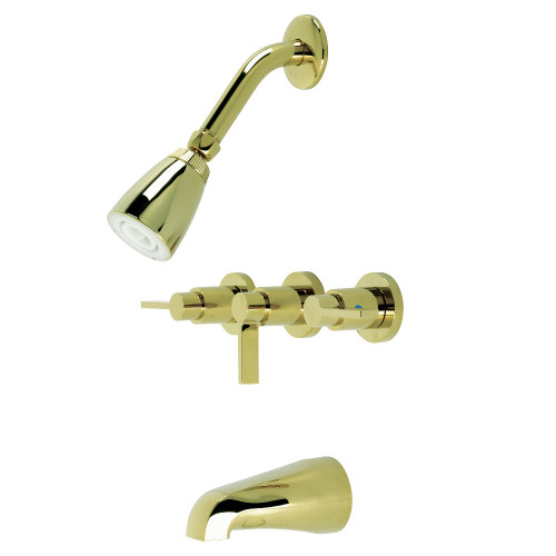 Kingston Brass KB8132NDL Single Handle Tub & Shower Faucet, Polished Brass