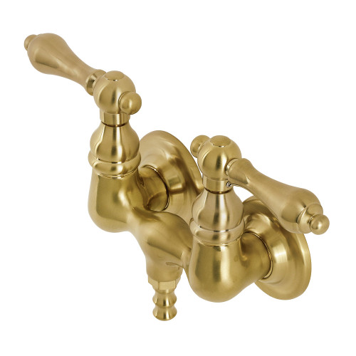 Kingston Brass AE31T7 Aqua Vintage 3-3/8 Inch Wall Mount Tub Faucet, Brushed Brass