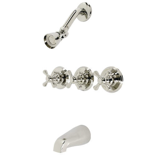 Kingston Brass KB236AXPN Victorian Tub and Shower Faucet, Polished Nickel