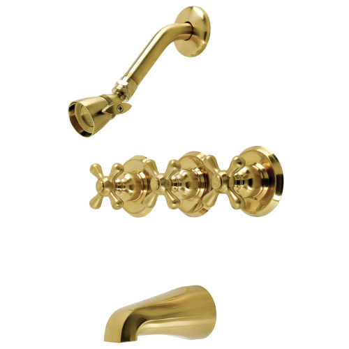 Kingston Brass KB237AX Victorian Tub and Shower Faucet, Brushed Brass