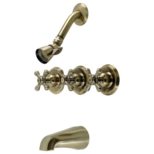 Kingston Brass KB233AXAB Victorian Tub and Shower Faucet, Antique Brass