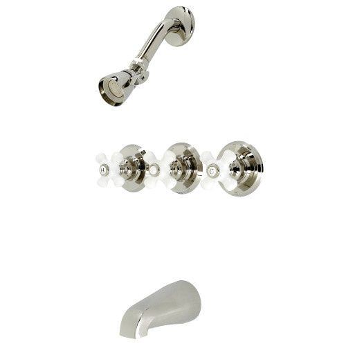 Kingston Brass KB236PXPN Victorian Tub and Shower Faucet, Polished Nickel