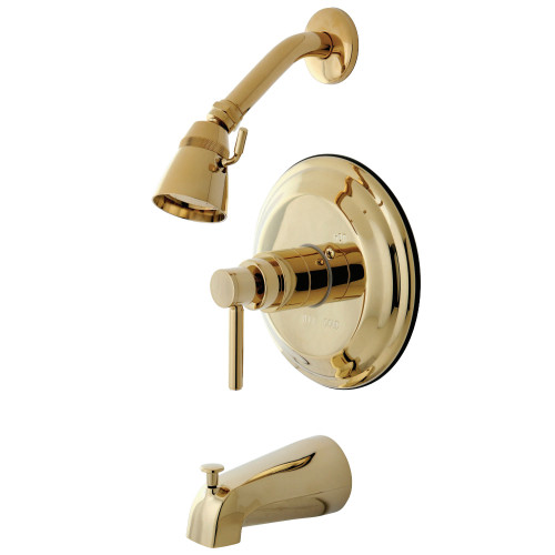 Kingston Brass KB2632DL Concord Pressure Balance Tub and Shower Faucet, Polished Brass