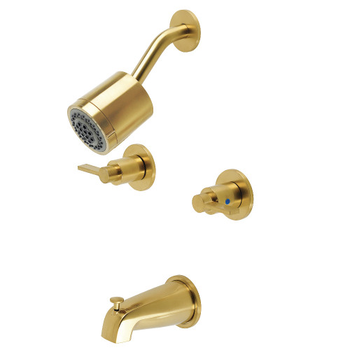 Kingston Brass  KBX8147NDL NuvoFusion Two-Handle Tub and Shower Faucet, Brushed Brass