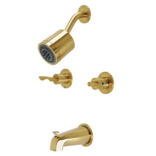 Kingston Brass KBX8147SVL Serena Two-Handle Tub and Shower Faucet, Brushed Brass